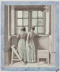 دانلود طرح تابلو در یک پنجره در استودیوی هنرمند کریستوفر wilhelm eckersberg 1852