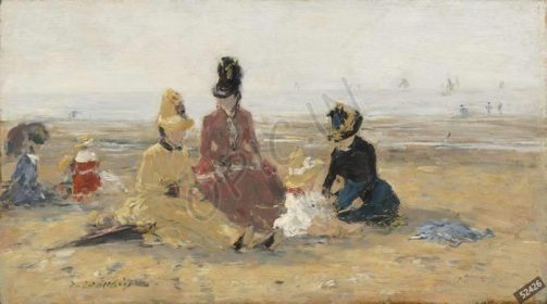 دانلود طرح تابلو در سواحل trouville eugene boudin 1887