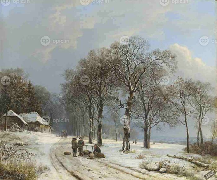 دانلود طرح تابلو چشم انداز زمستانی barend cornelis koekkoek 1835