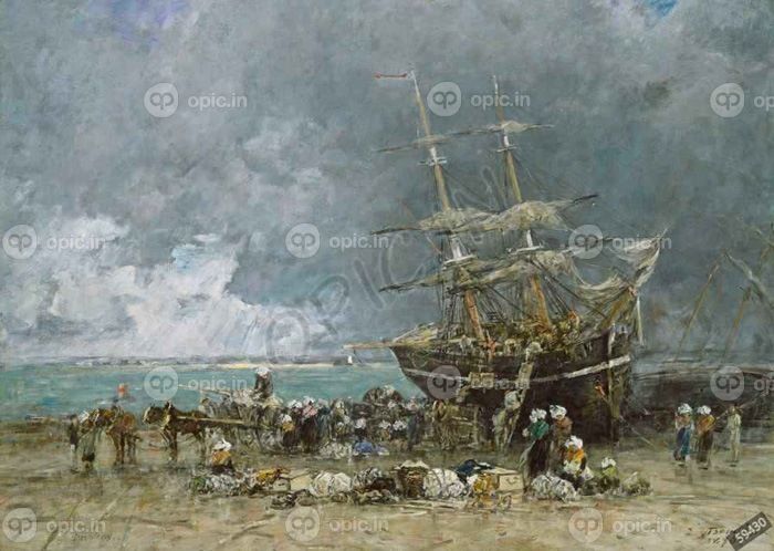 دانلود طرح تابلو بازگشت terre neuvier eugene boudin 1875