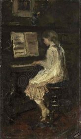 دانلود طرح تابلو دختر در مارس 1879 پیانو