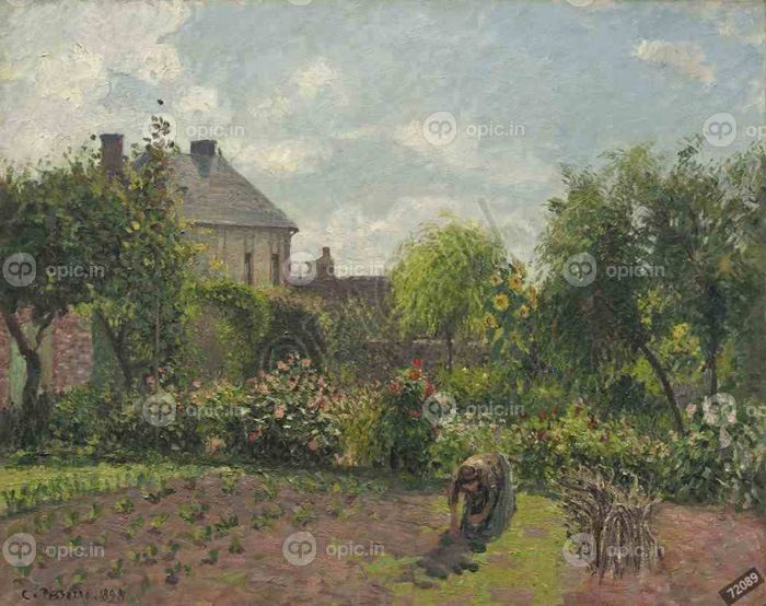 دانلود طرح تابلو باغ هنرمند در eragny camille pissarro 1898