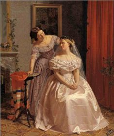 دانلود طرح تابلو bruden smykkes af sin veninde henrik olrik 1859
