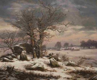 دانلود طرح تابلو چشم انداز زمستانی در نزدیکی vadingborg johan christian dahl 1827