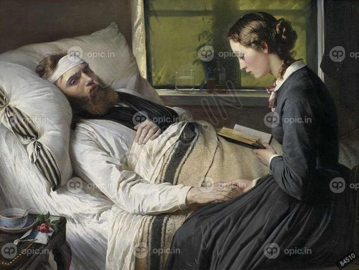 دانلود طرح تابلو یک سرباز زخمی شده دانمارکی الیزابت جریشهو بامن 1865
