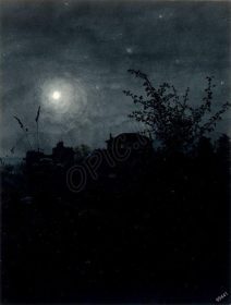 دانلود طرح تابلو خانه های صحنه مهتاب در پس زمینه leon bonvin 1864
