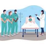 دانلود وکتور دختری ناز با کلاه و عینکی که گل را در دستانش نگه می دارد