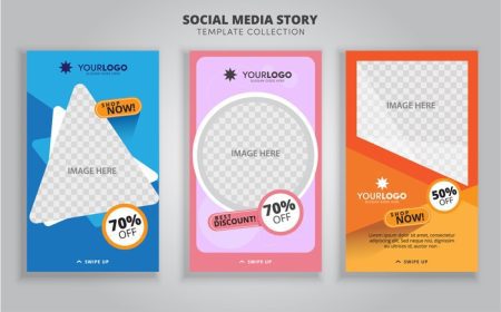 دانلود بک گراند طراحی برای بنر شبکه های اجتماعی مجموعه قالب های قاب داستان های رسانه های اجتماعی