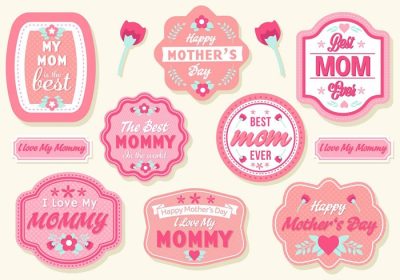 دانلود مجموعه وکتور نشان های حروف رایگان روز مادر