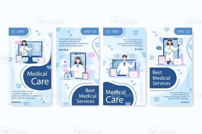 دانلود پست تصویری طرح تخت مراقبت های بهداشتی پزشکی قابل ویرایش از