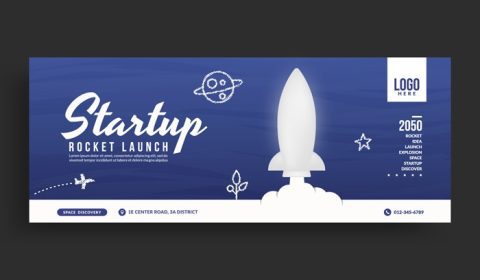 دانلود بنر کاور پرتاب موشک سفید به فضا در شبکه های اجتماعی