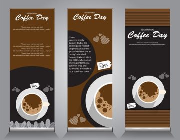 دانلود طرح رول آپ بنر برای روز قهوه