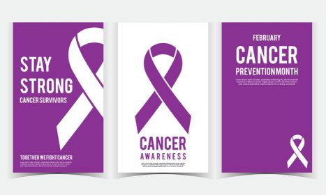 دانلود روز جهانی سرطان پس زمینه ساده وکتور تصویر مسطح