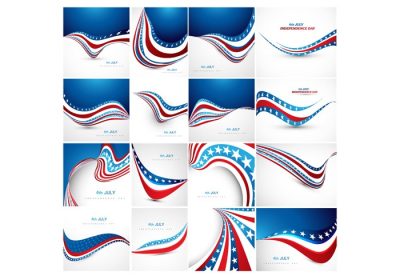 دانلود مجموعه بنر موج پرچم آمریکا