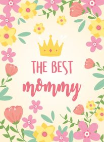 دانلود وکتور تصویر وکتور حروف روز مادر و گل کارت تبریک