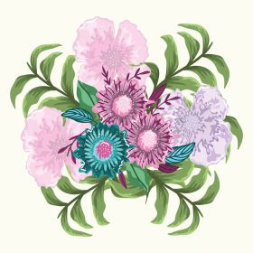 دانلود وکتور گل دسته گل گل شاخ و برگ طرح نقاشی
