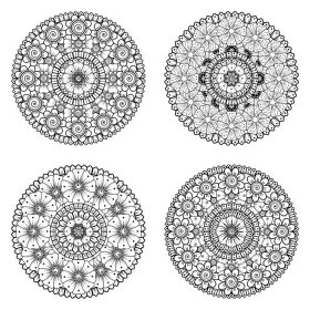 دانلود وکتور الگوی دایره ای به شکل ماندالا با گل برای حنا