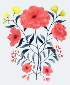 دانلود وکتور مجموعه ای از گل های نقاشی شده با آبرنگ برای انواع کارت و کارت پستال