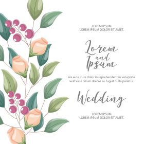 دانلود وکتور کارت عروسی گل کارت گل وینتیج