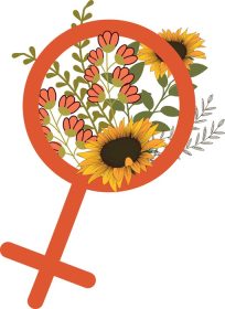 دانلود وکتور علامت زنان با گل