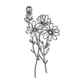 دانلود وکتور طرح کلی زیبا از گل با ساقه