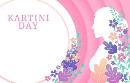 دانلود وکتور شبح زنان با گل در پس زمینه روز کارتینی