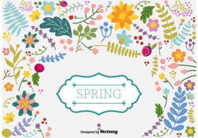 دانلود وکتور پس زمینه گل با دست طراحی شده که برای کارت پستال های بهار یا تابستان عالی است