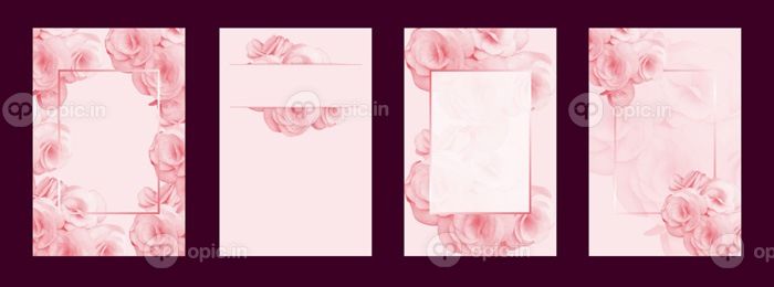 دانلود وکتور کارت عروسی پس زمینه گل و قاب برای طرح وکتور جلد مجموعه بنر پیامک