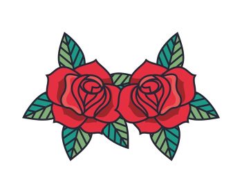 دانلود وکتور گل رز زیبا آیکون تزئینی باغچه
