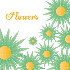 دانلود وکتور گل حروف با مجموعه گل آفتابگردان با رنگ سبز