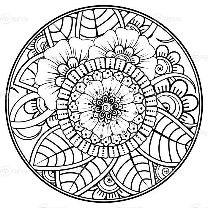 دانلود وکتور گل مهندی برای تزیین حنا مهندی تاتو