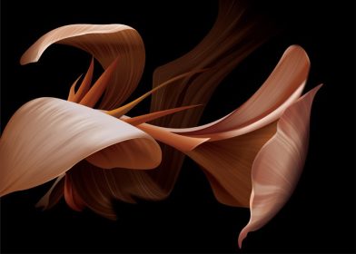 دانلود وکتور وکتور یک گل هنری انتزاعی در زمینه تیره
