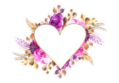 دانلود وکتور کارت قاب قلبی شکل روز ولنتاین با پس زمینه گل های رنگارنگ