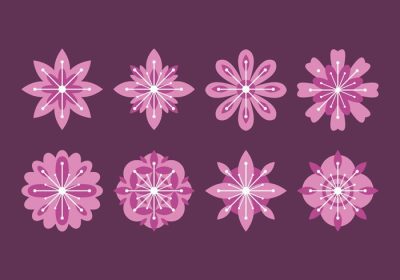 دانلود مجموعه وکتور شکوفه گل وکتور رایگان برای آیکون نشان استیکرها و لوگوی شرکت