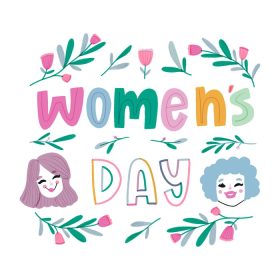 دانلود وکتور آبرنگ دخترانه با گل و برگ برای استفاده در روز زنان