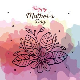 دانلود وکتور کارت تبریک روز مادر با طرح وکتور تزیین گل