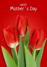 دانلود وکتور کارت تبریک روز مادر با گل لاله واقعی