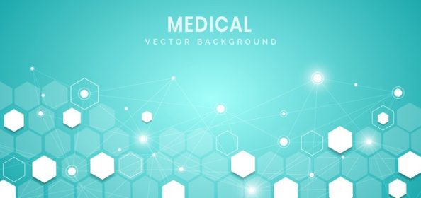 دانلود وکتور انتزاعی الگوی شش گوش آبی پس زمینه مفهوم پزشکی و علم و الگوی آیکون مراقبت های بهداشتی