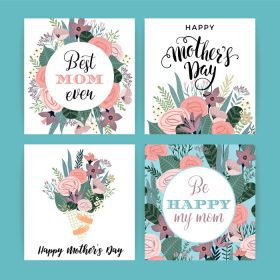 دانلود وکتور قالب وکتور روز مادر مبارک با المان طرح گل برای بنر پوستر کارت و کاربردهای دیگر