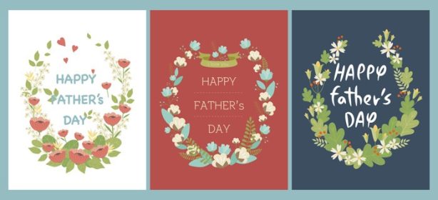 دانلود وکتور کارت روز پدر تزیین شده با گل
