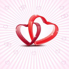 دانلود وکتور کارت پستال عاشقانه روز ولنتاین مبارک با قلب قرمز روی وکتور پس زمینه انتزاعی