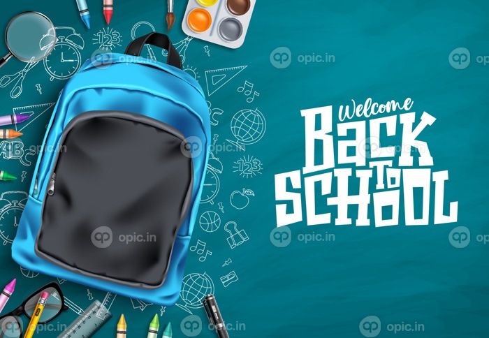 دانلود وکتور بازگشت به مدرسه وکتور طرح قالب Welcome back to