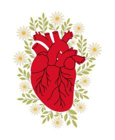دانلود وکتور قلب واقعی با گل