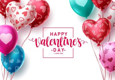 دانلود وکتور طرح وکتور بادکنک روز ولنتاین مبارک