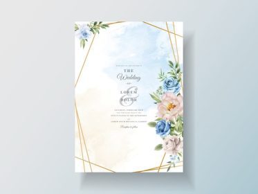 دانلود وکتور دعوت نامه عروسی با آبرنگ زیبای گل