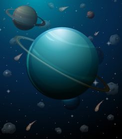 دانلود وکتور سیاره اورانوس در پس زمینه فضا