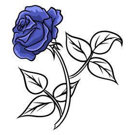 دانلود وکتور گل رز طراحی شده با گل زیبا به سبک کارتونی وکتور