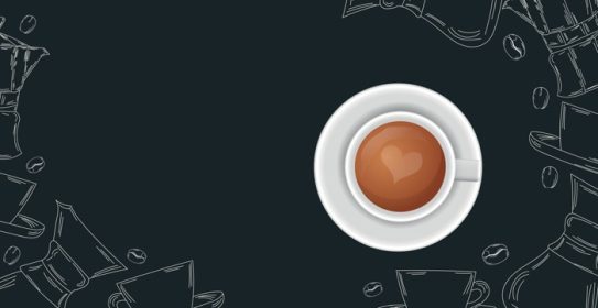 دانلود وکتور پس زمینه قهوه با وکتور فنجان قهوه واقعی