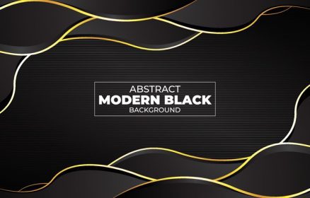 دانلود وکتور سیاه موج مدرن انتزاعی مشکی با پس زمینه راه راه طلایی