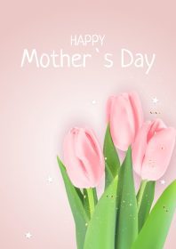 دانلود وکتور کارت تبریک روز مادر با گل لاله واقعی